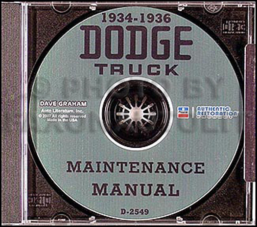 1934-1936 Dodge Truck Shop Manual on CD-ROM