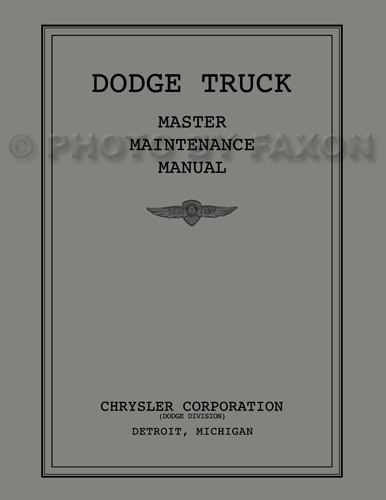 1934-1936 Dodge Pickup/Truck Shop Manual Reprint