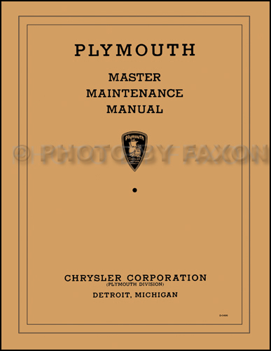 1934-1936 Plymouth Master Shop Manual Reprint 