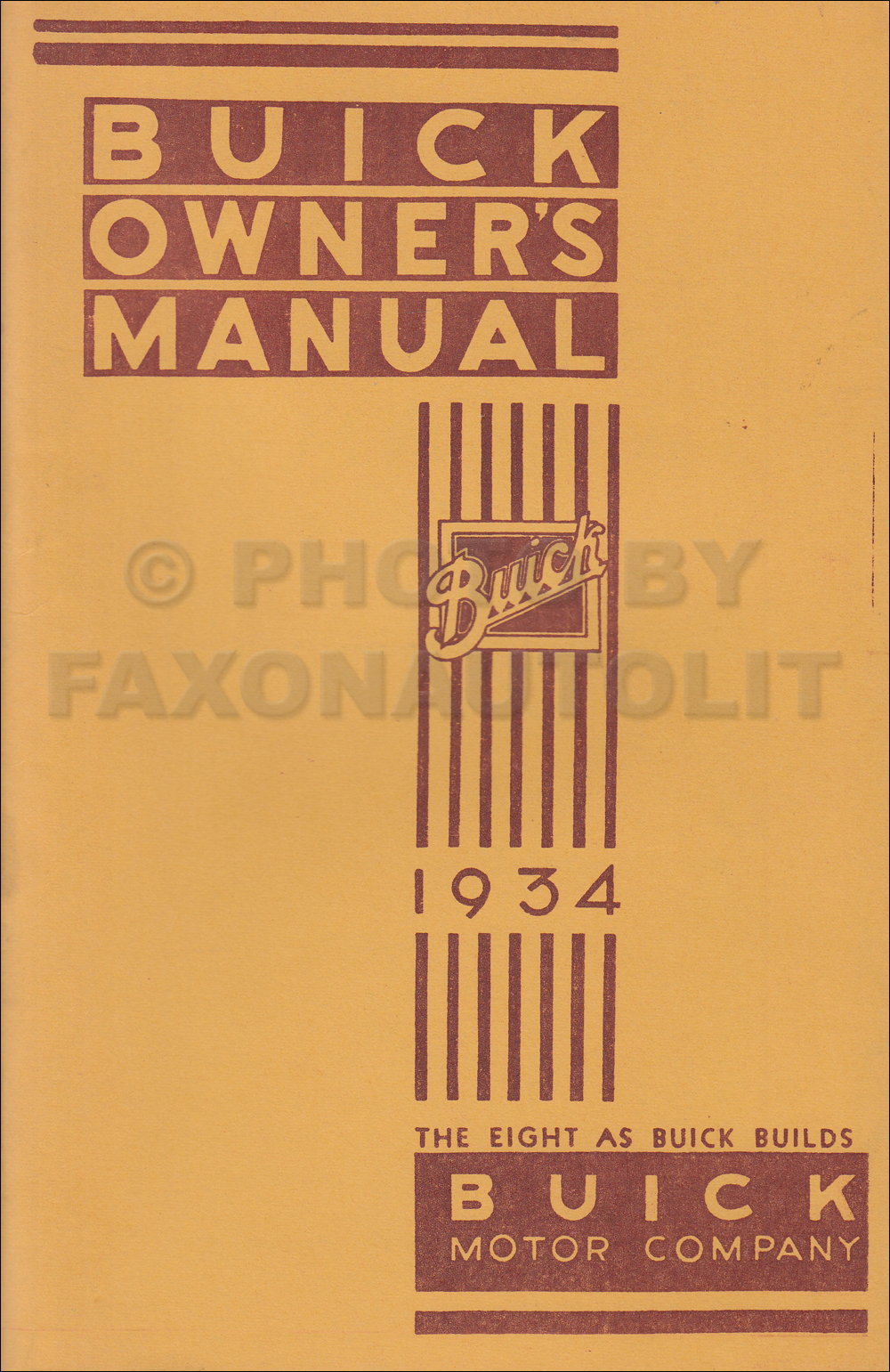 1934 Buick Owner's Manual Reprint