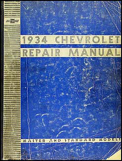1934 Chevrolet Shop Manual Original Master & Standard Car & Truck