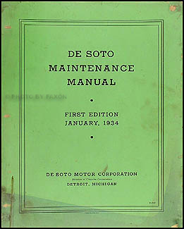 1934 De Soto Airflow Shop Manual Original DeSoto