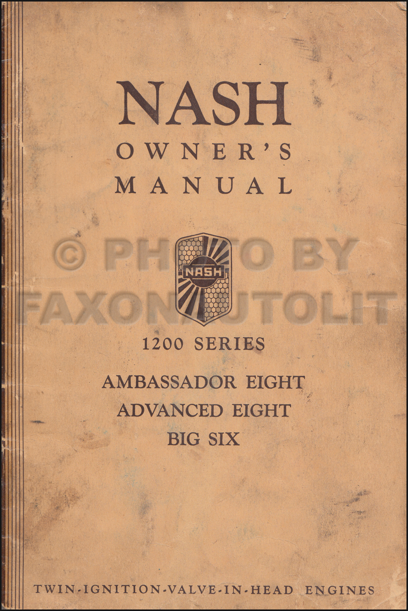 1934 Nash Owner's Manual Original
