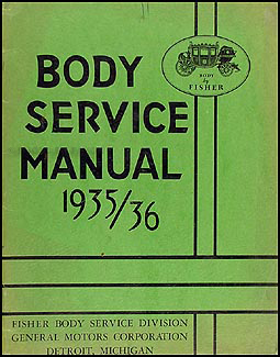 1935-1936 Cadillac & LaSalle Body Repair Manual Original
