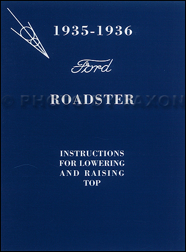 1935-1936 Ford Roadster Convertible Top Owner's Manual Reprint with Envelope