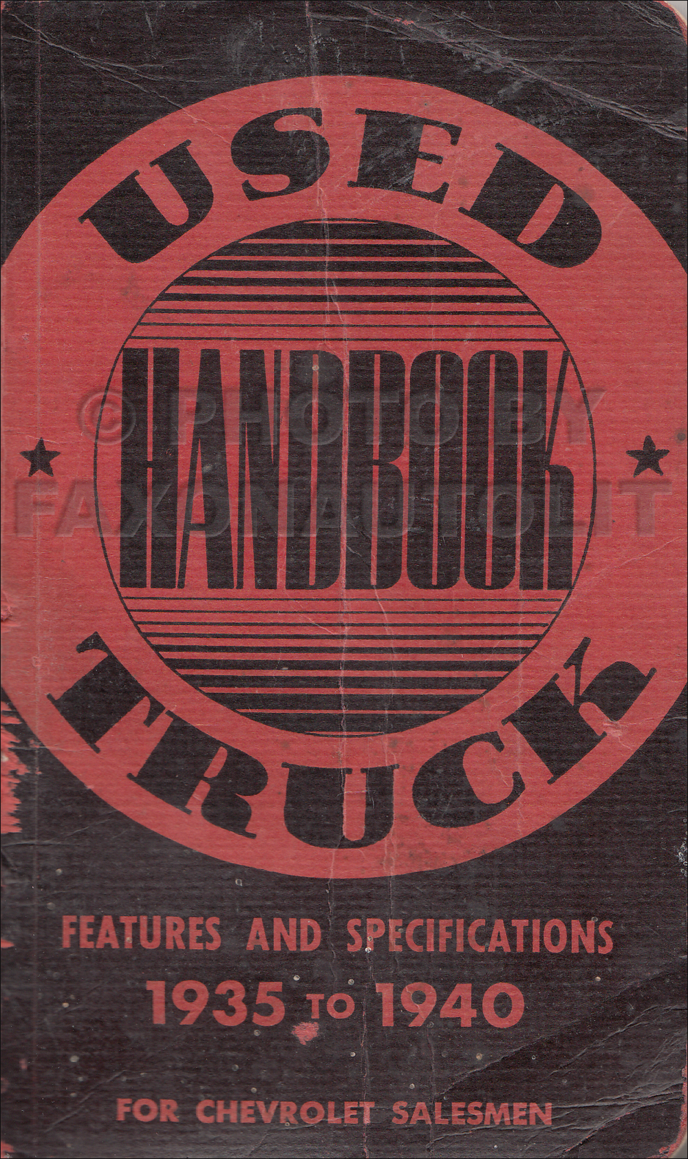 1935-1940 Chevrolet Used Truck Data Book Original
