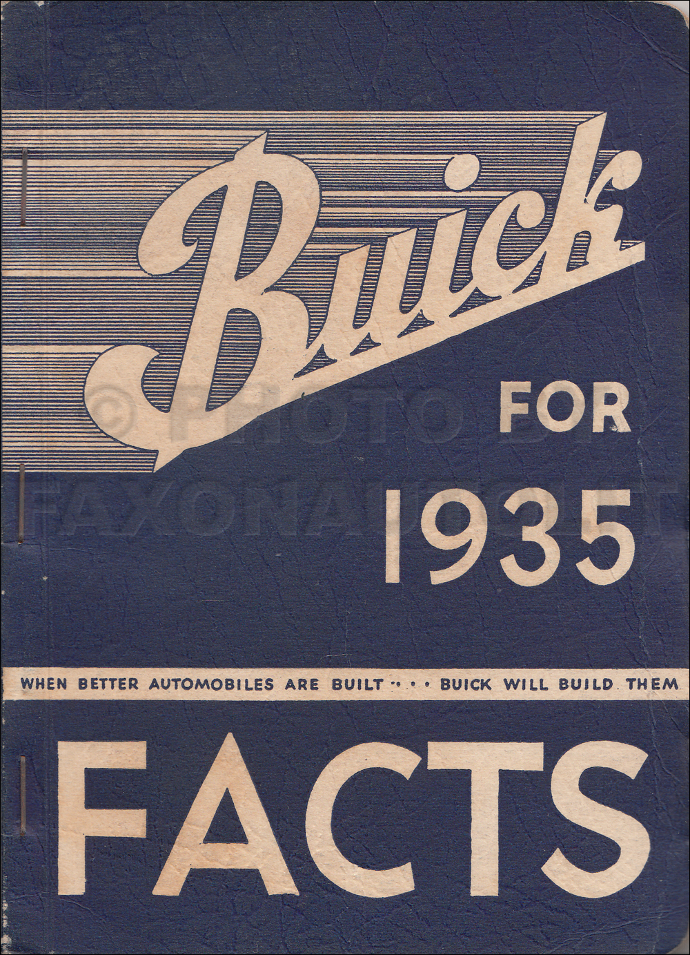 1935 Buick Facts Book Original