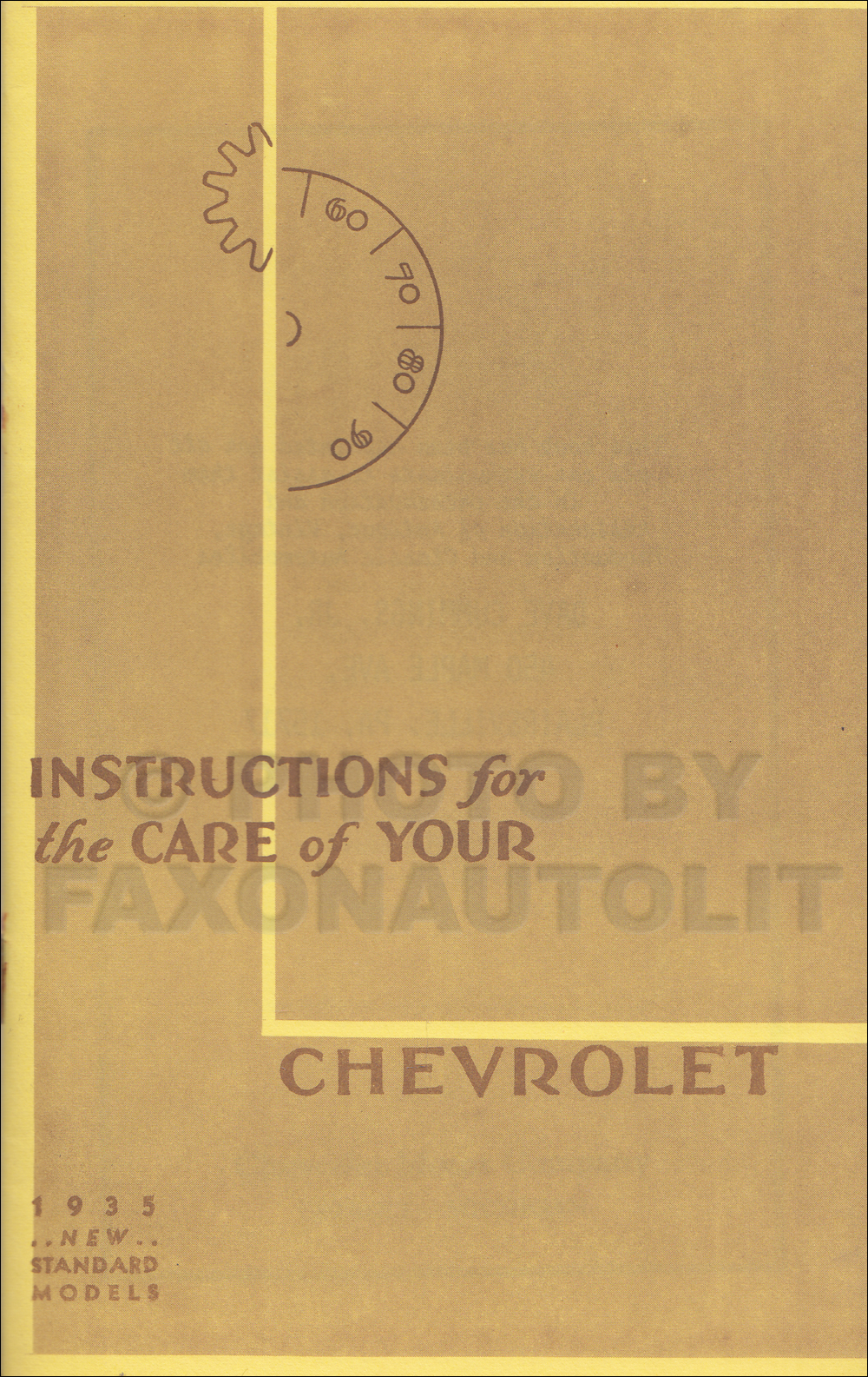 1935 Chevrolet Standard Reprint Owner's Manual older edition