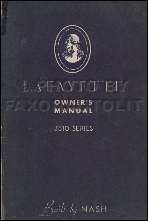 1935 Nash LaFayette Owner's Manual Original