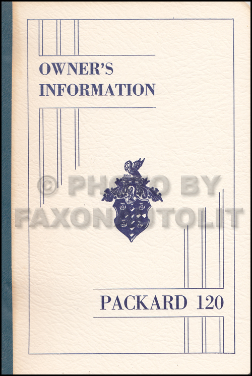 1935 Packard 120 Owner Manual Reprint