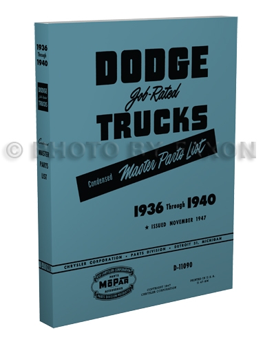 1936-1940 Dodge Truck Parts Book Reprint