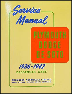 1936-1942 EXPORT Dodge Plymouth DeSoto Repair Manual Reprint 