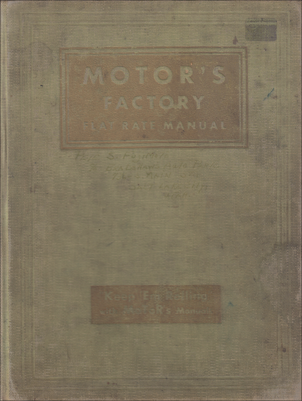 1936-1942 Motors Flat Rate Manual Labor Guide