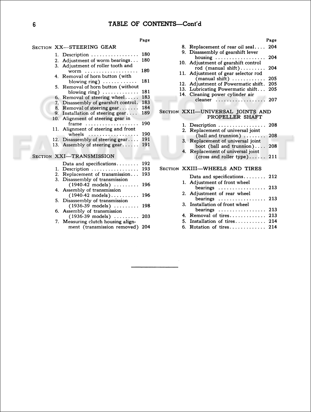 Table of Contents Page 5