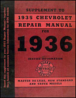 1936 Chevrolet Shop Manual Original Supplement 