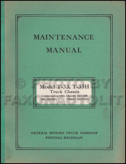 1932 GMC T-61 Truck 4 ton Repair Manual Original 