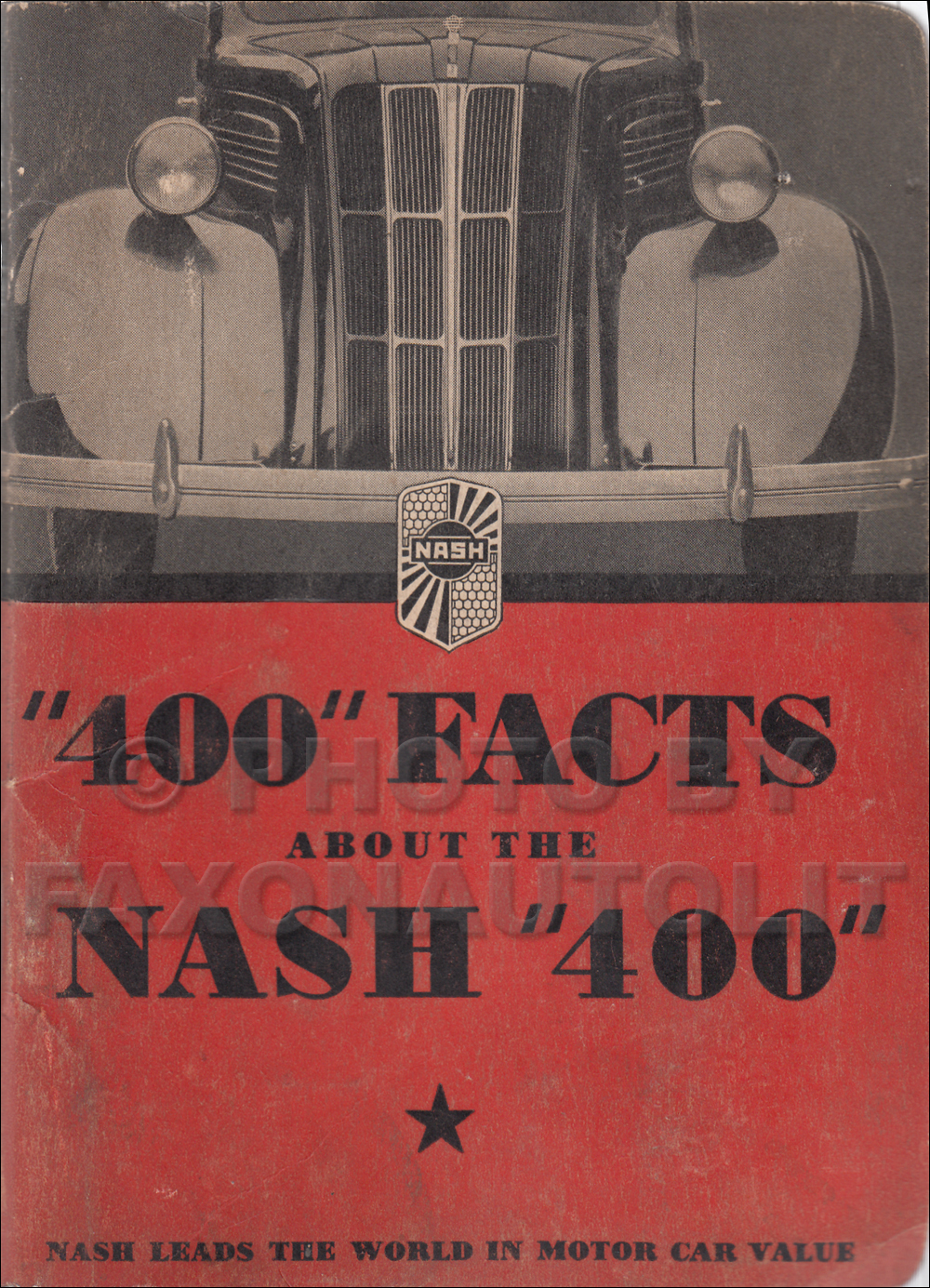 1936 Nash 400 Facts Book Original