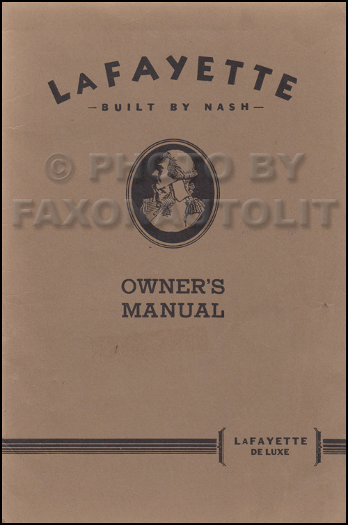 1936 Nash LaFayette DeLuxe Owner's Manual Original second series