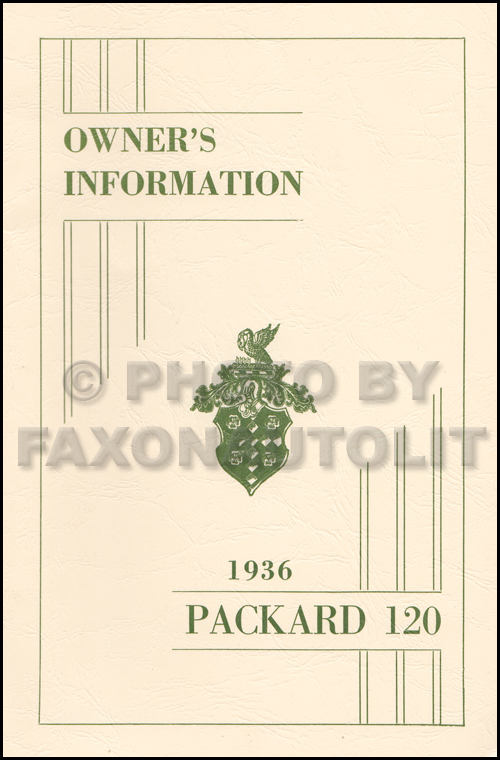 1936 Packard 120 Owner Manual Reprint