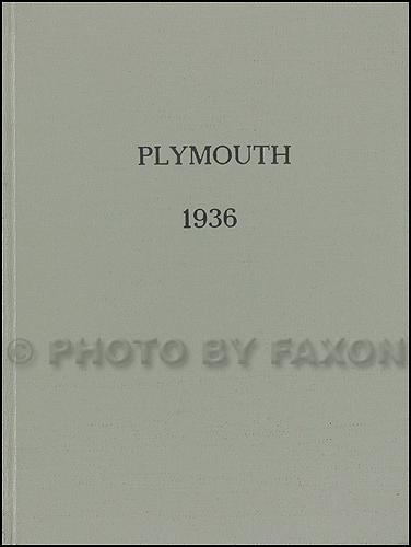 1936 Plymouth Parts Book Original