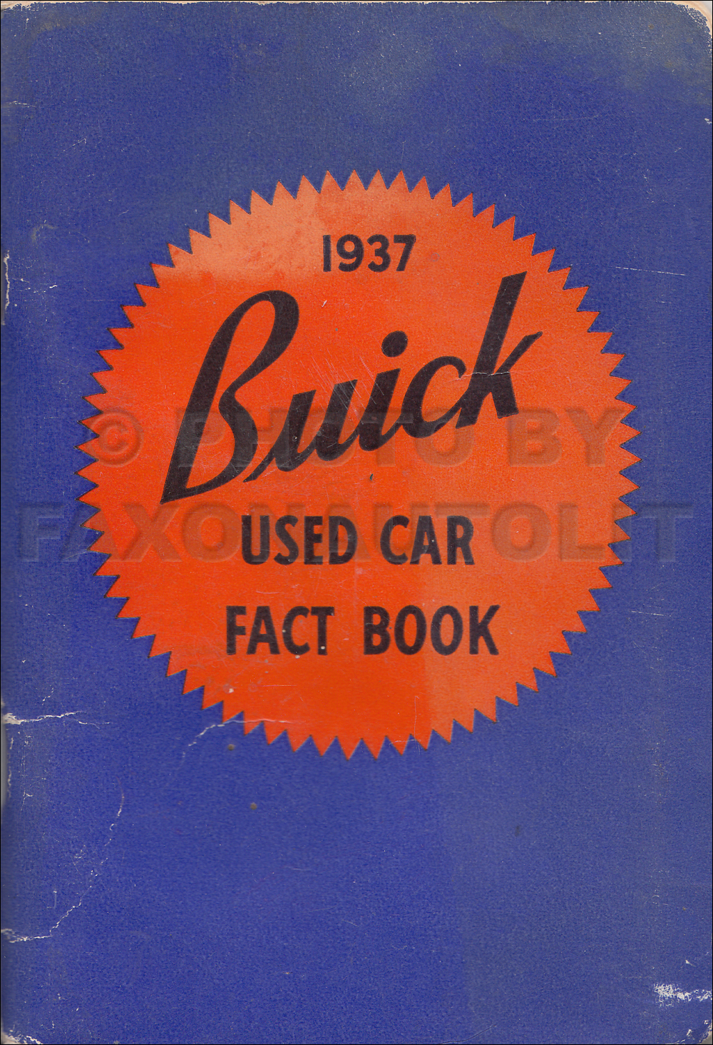 1937 Buick Used Car Data Book Original for 1932-1936 Cars