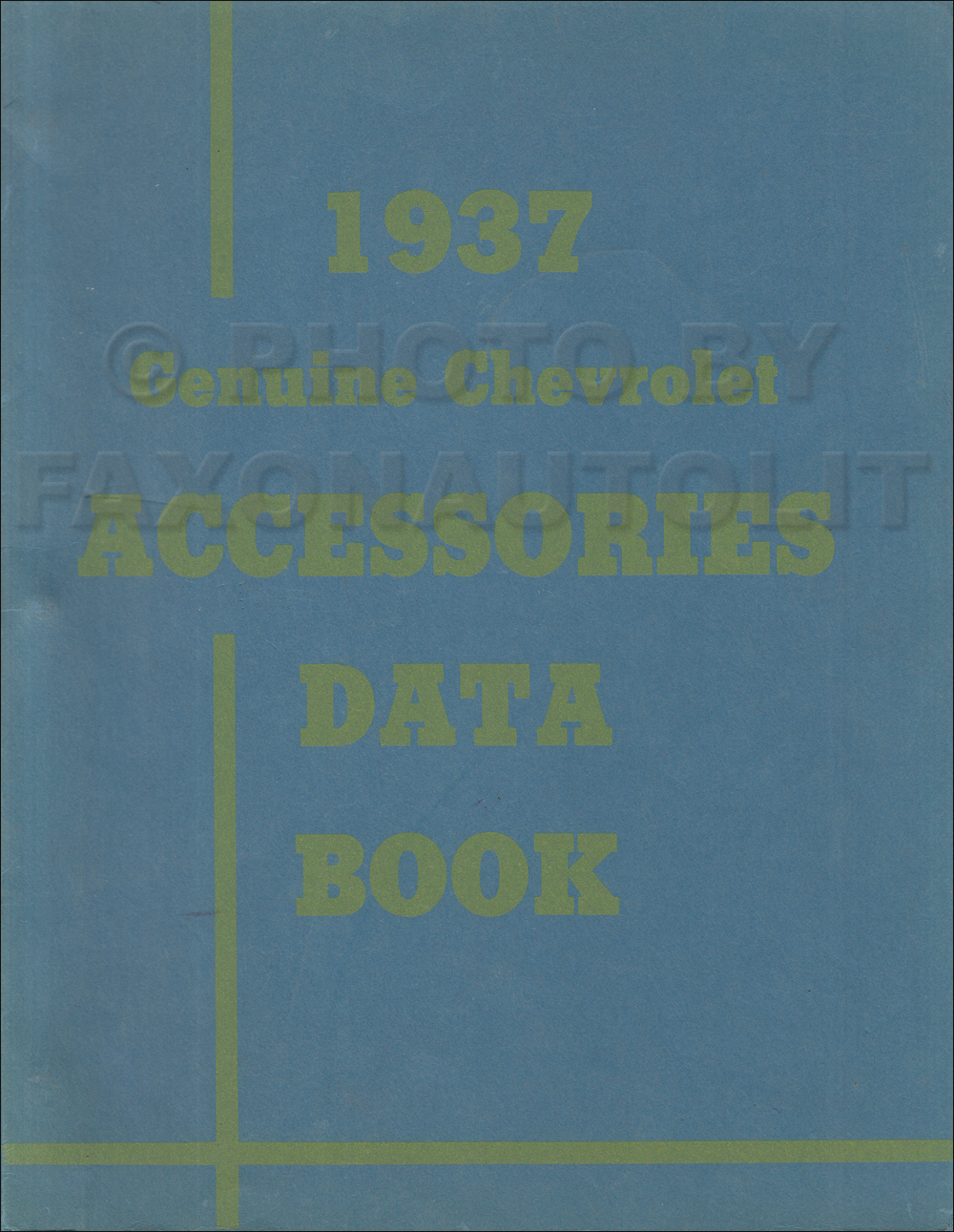 1937 Chevrolet Accessories Data Book Out-of-Print Reprint