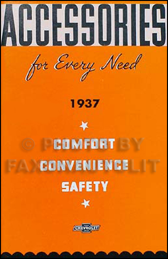 1937 Chevrolet Car Reprint Accessory Catalog Set