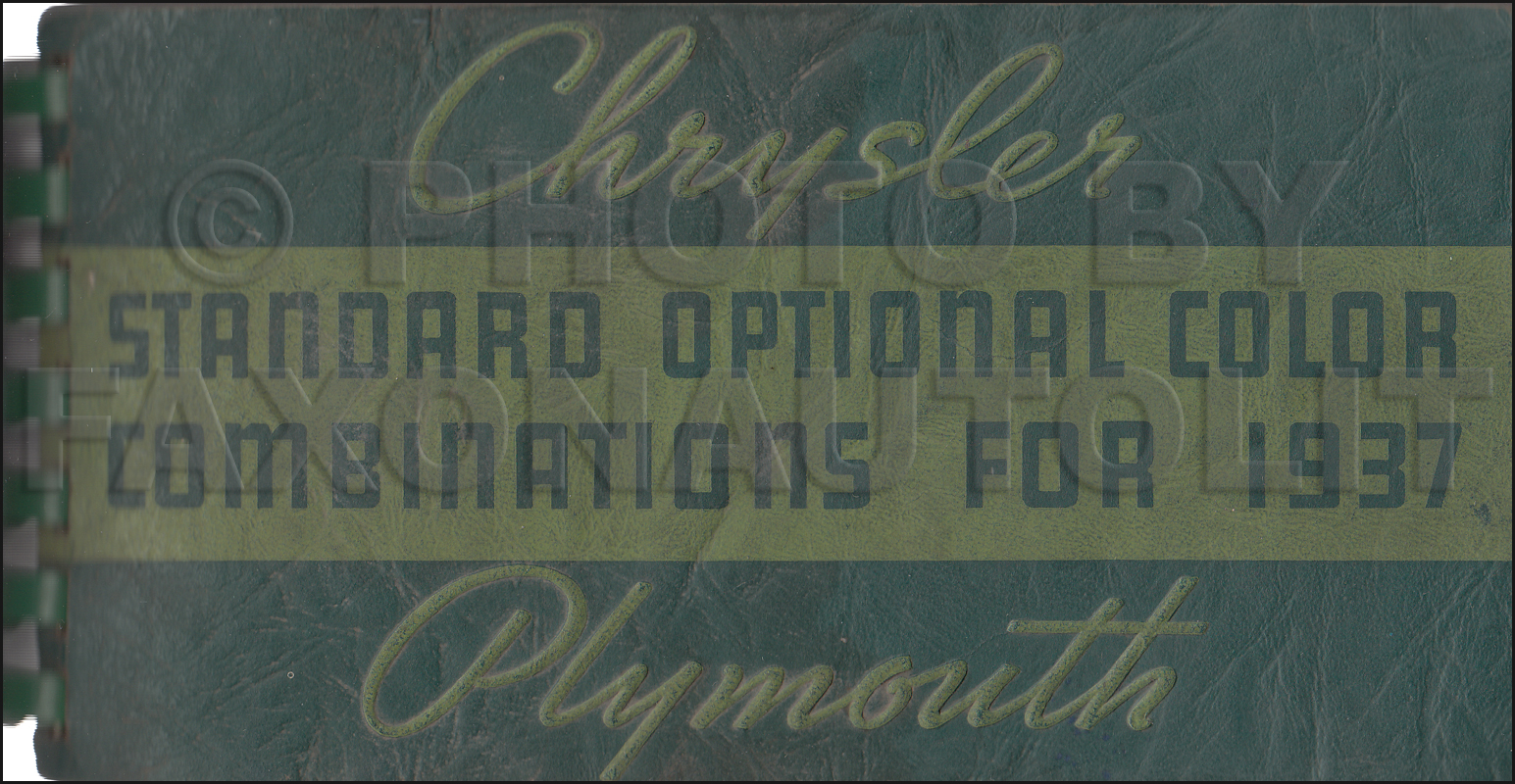 1937 Chrysler Plymouth Paint Chip Dealer Album Original