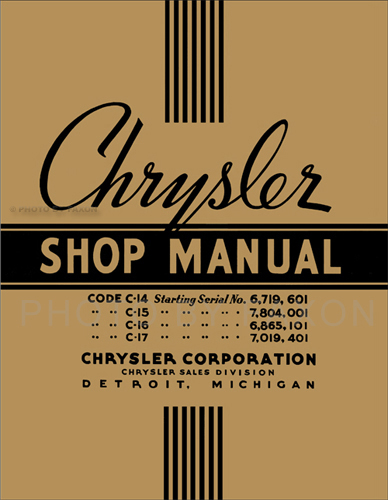 1937 Chrysler Shop Manual Reprint