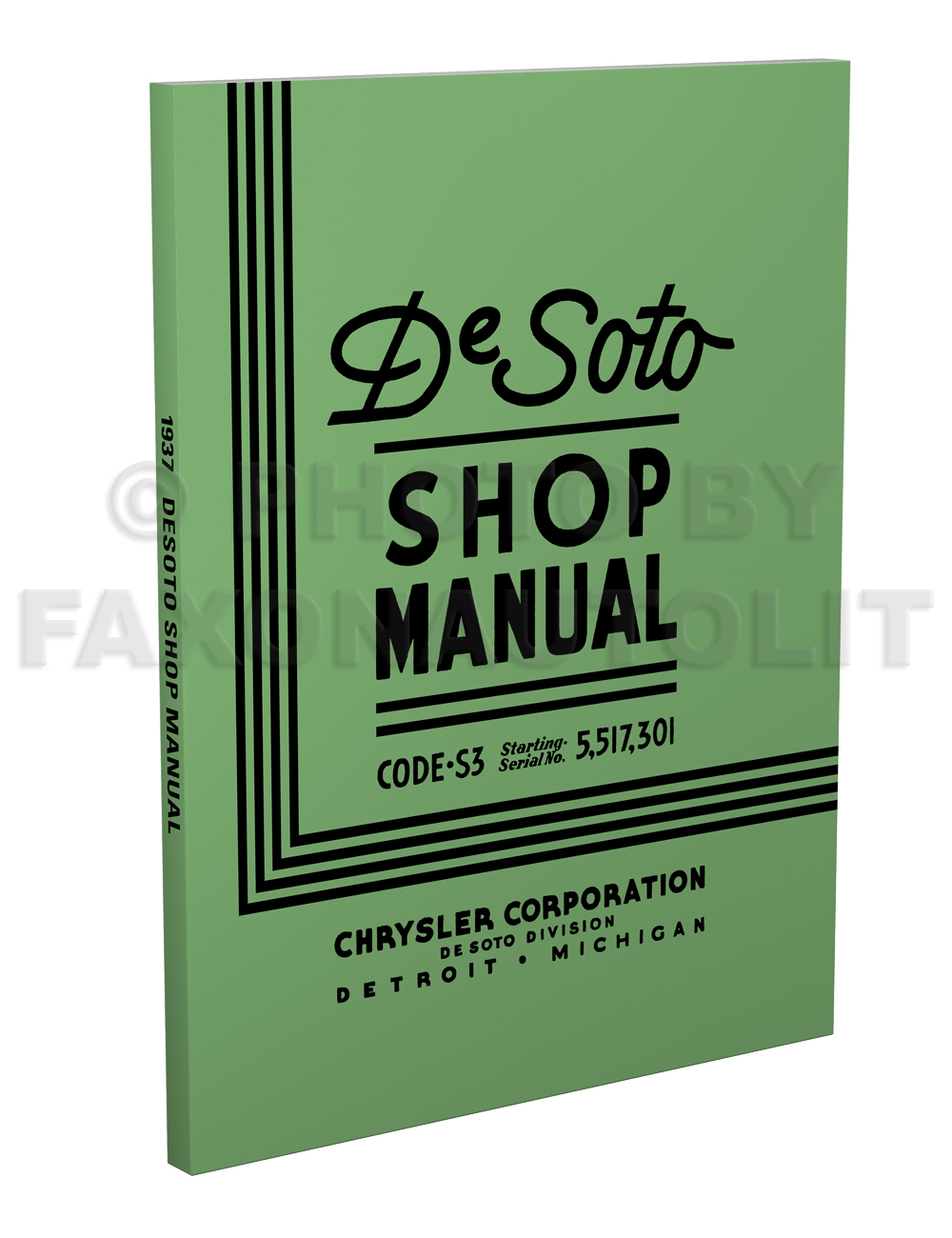 1937 De Soto Shop Manual Reprint 
