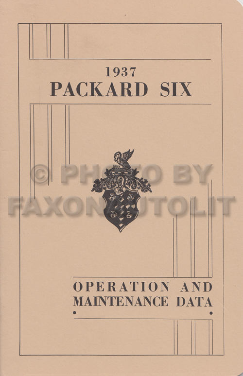 1937 Packard Six Owner Manual Reprint