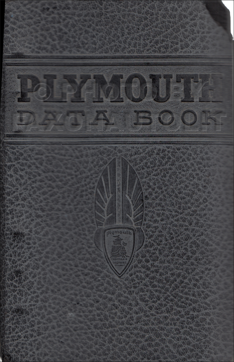 1937 Plymouth Data Book Original