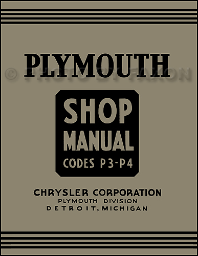 1937 Plymouth Shop Manual Reprint