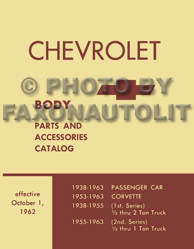 1957-1963 Chevrolet Body Parts Catalog Reprint