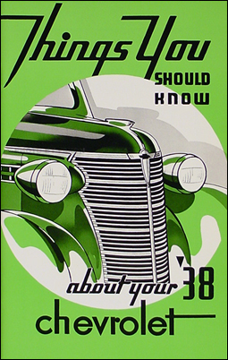 1938 Chevrolet Car Reprint Owner's Manual 38 Chevy