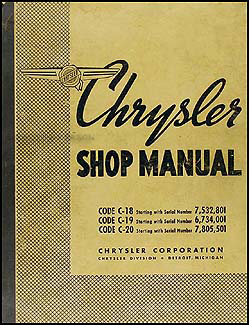 1938 Chrysler Shop Manual Original 