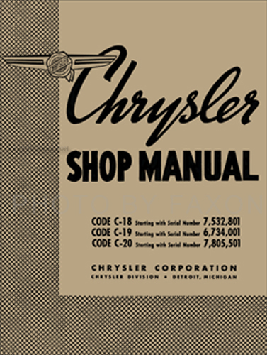 1938 Chrysler Shop Manual Reprint 