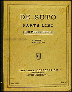1938 De Soto Parts Book Original 