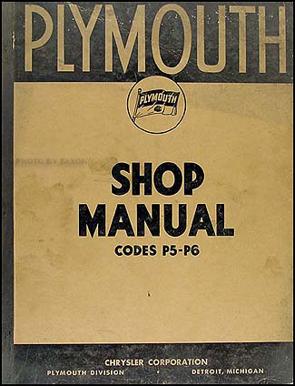1938 Plymouth Shop Manual Original 