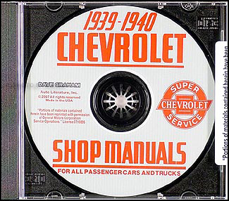 1939 1940 Chevrolet CD Shop Manual for car & truck Chevy