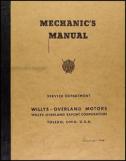 1939-1949 Willys Export Repair Manual Original