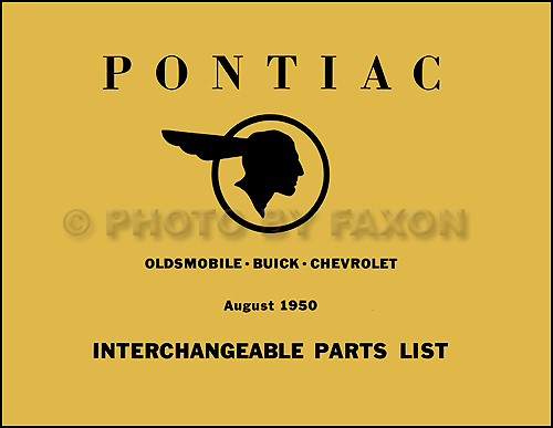 1939-1950 Pontiac Parts Interchange Book Reprint