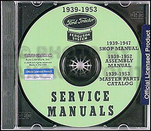 1939 1953 Ferguson Tractor Shop Service Repair Manual & Parts Numbers Book CD 