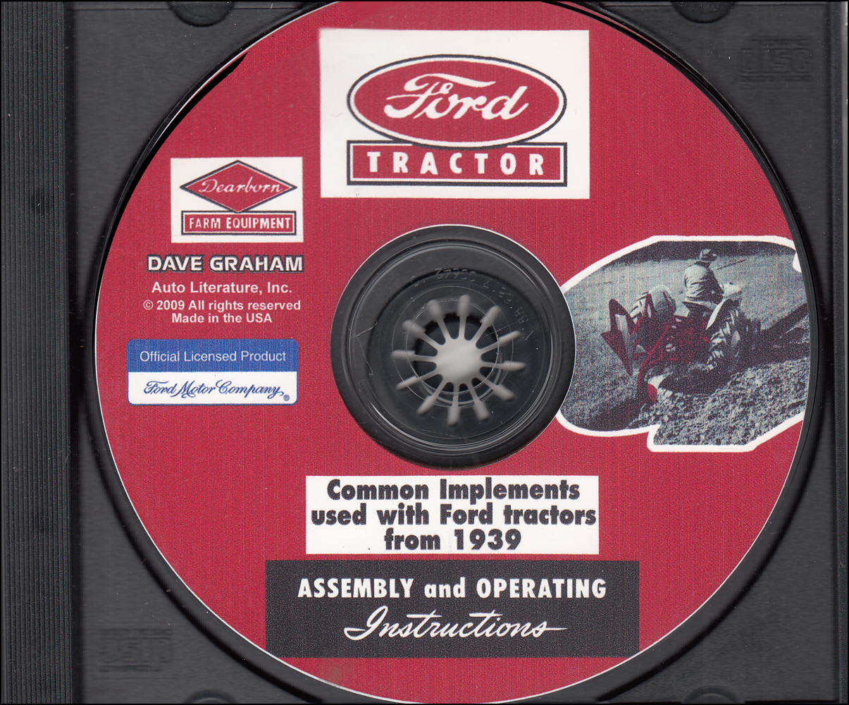 1939-1964 Ford Tractor Dearborn Implement Assembly and Operating Instruction Manual CD