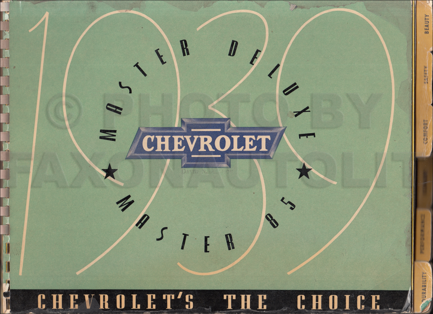 1939 Chevrolet Car Color and Upholstery Dealer Album Original