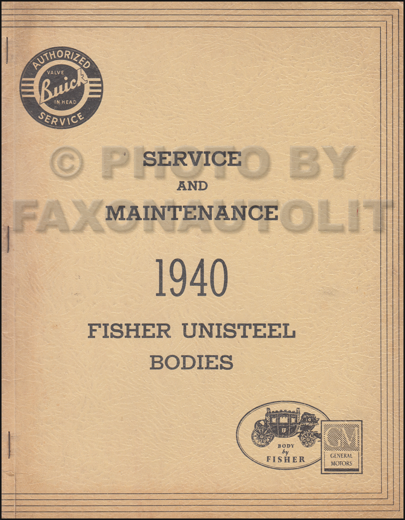 1940 Buick only Body Repair Shop Manual Special Century Super Roadmaster