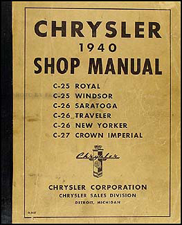 1940 Chrysler Shop Manual Original 