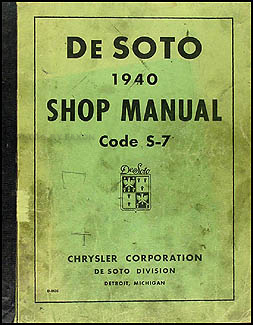1940 De Soto Shop Manual Original 