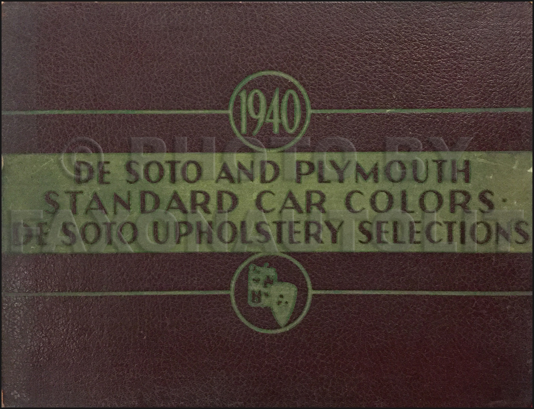 1940 De Soto and Plymouth Color & Upholstery Dealer Album Original