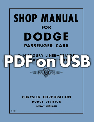 1940 Dodge Car CD-ROM Shop Manual 